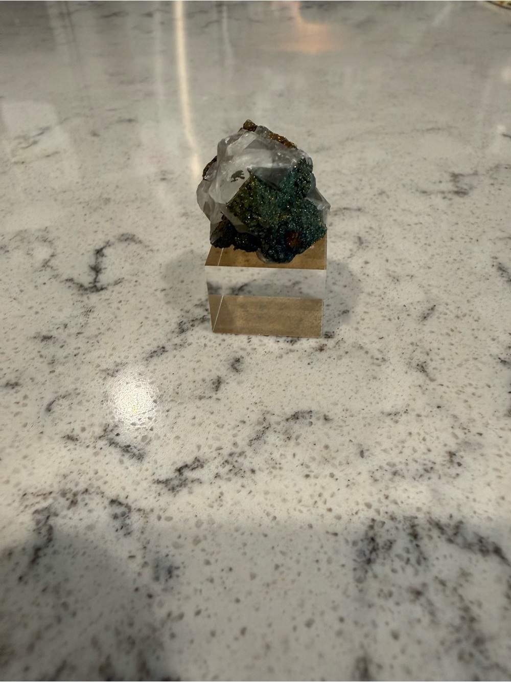 Calcite with Rainbow Chalcopyrite